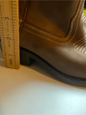 miz mooz carlitos Brown Leather Western Ankle Boots Embroidered Toe worn look 6 thumbnail 12