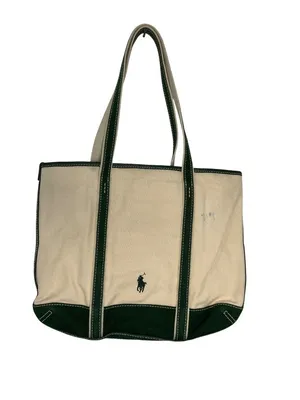 Polo Ralph Lauren Fall Bear Tote in Ecru & Juniper Womens Bag thumbnail 8