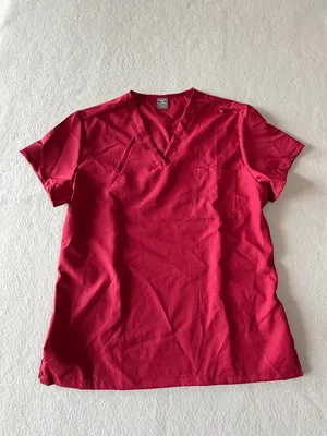 Women's Dark Red Two Piece Scrub Set Size Small #260806 thumbnail 5