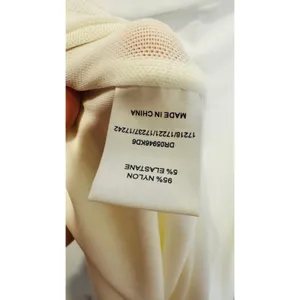 MESHKI Ivory White Josie Off Shoulder Mesh Fold Over Neckline Maxi Dress sz L thumbnail 11