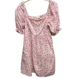 Lush size M puff sleeve floral mini dress smocked back thumbnail 2