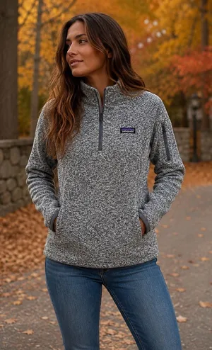 Patagonia Heather Gray 1/4-Zip Pullover Size XS thumbnail 1