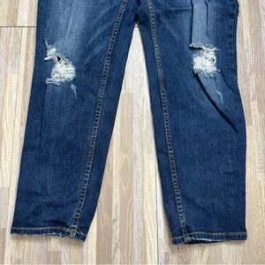 Maurices Dark Blue Distressed Skinny Jeans, Size 12 Short thumbnail 2