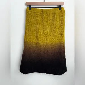 Free People Fade away skirt Wool Alpaca blend Ombre grannie elastic waist lined thumbnail 4