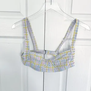 GB Gianni Bini Crush Pastel Gingham Seersucker Balconette Bikini Top Coquette thumbnail 2