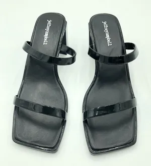 NWOT Black Jeffrey Campbell Jamm-3 Jelly Slide Sandal Heels Size 10 thumbnail 1