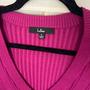 Lulus Chic Observations Purple Ribbed V-Neck Sweater Top thumbnail 8