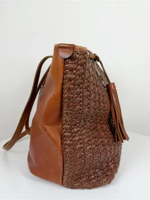 Patricia Nash Viotti Tote Woven Leather thumbnail 5