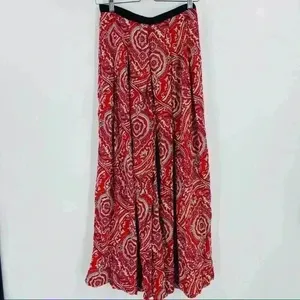 UO Staring At Stars Women’s Lightweight‎ Red Paisley Wide Leg Boho Pants Size 2 thumbnail 9