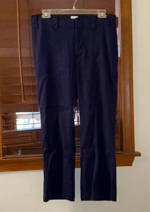 Anthropologie NWT $138 x Maeve 70s Slim Cropped Kick-Flare Linen Trousers 29 thumbnail 4