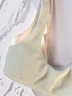 Hollister Cream Ribbed Bikini Set - Size XS thumbnail 4