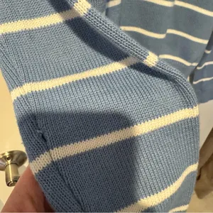 Brandy Melville Striped Blue & White Sweater thumbnail 3