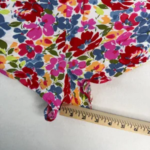 Roxy Womens Floral Smocked Puff Off Shoulder Sleeve Romper Pink Size Large thumbnail 5