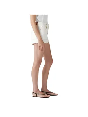 Levis Womens 501 Original Shorts Button Fly Jean Jorts Disco Nights White 30 thumbnail 8