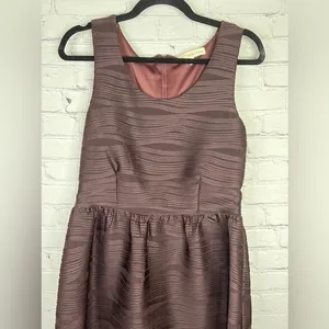 Juniors rewind dark‎ maroon textured fit and flare sleeveless dress large thumbnail 3