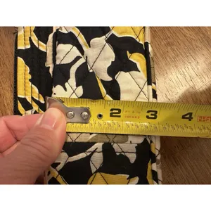 Vera Bradley Frannie CrossBody Yellow Black Dogwood Pattern Zip Close Floral thumbnail 6
