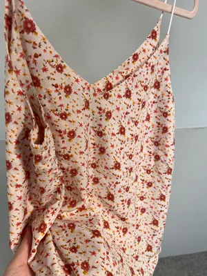 Floral Print Tank Top Orange Size M thumbnail 3