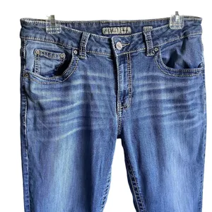 BKE Harper Jeans Womens 31x31.5‎ Blue Denim Distressed Casual straight 31R flaw thumbnail 3