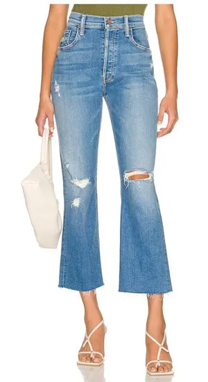 MOTHER The Tripper Ankle Fray Straight Leg Distressed Button Fly‎ Sz 27 thumbnail 1