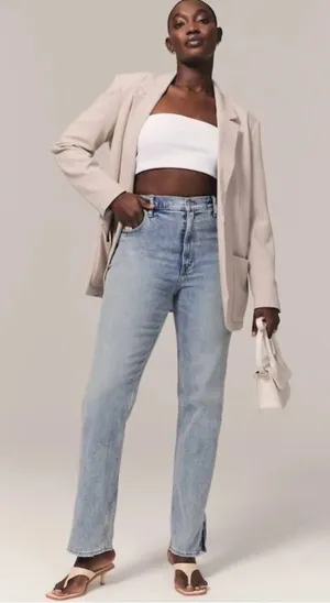 Abercrombie Curve Love 90s Straight Ultra High Rise Split Ankle thumbnail 1