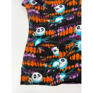 Disney Scrub Top Women 2X Tie Dye Jack Skellington Nightmare Before Christmas thumbnail 4