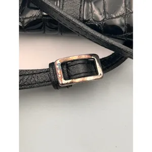 Brighton Black Croc Embossed Patent Leather Small Crossbody‎ Bag Designer Purse thumbnail 5