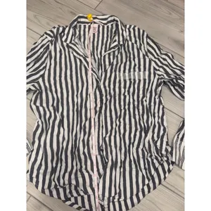 Victoria's Secret Pajama Set Small Navy White Stripe Metallic Shimmer 2pc S thumbnail 5