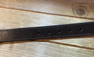 New Vtg Women Black small Genuine Leather Silver Stud Link Western belt thumbnail 7