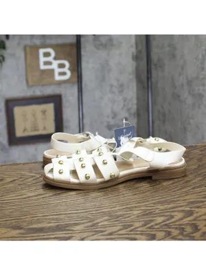 Universal Thread Womens Winnie Studded Fisherman Sandals White / Gold 8M thumbnail 7