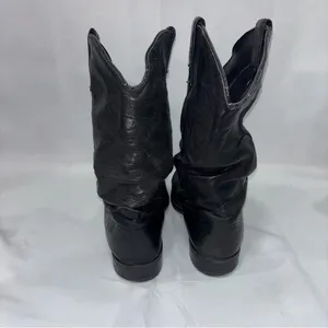 Slouch Soft Leather Cowboy Boots Black Size 8.5 thumbnail 4