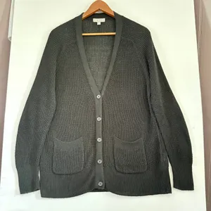 J.Crew Womens Charcoal Gray Button‎ Front V-Neck Cardigan Sweater Size M thumbnail 1