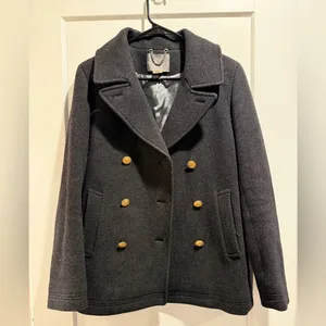 J. Crew Majesty Heather Charcoal‎ Wool Peacoat Size 6 thumbnail 2