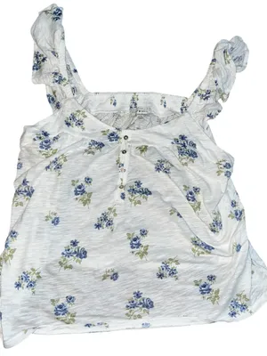 Lucky Brand Women L Blue Floral Print Tank Cami Top thumbnail 1