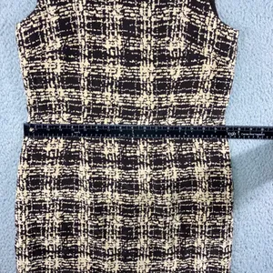 Talbots Petites Pure Silk Plaid Sheath Dress Women 10 Brown Beige Sleeveless‎ thumbnail 5