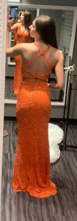 Orange Primavera Prom Dress Size 4 thumbnail 3