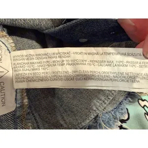 ZARA Trafaluc Cropped Denim Jacket Distressed Raw Hem Blue S 5252/215/400 thumbnail 11