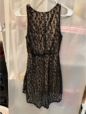 Rewind XS Black Leopard Print Sleeveless Dress thumbnail 3