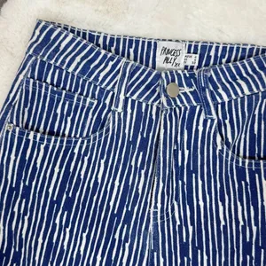 Princess Polly Danica Jeans Womens 0‎ Blue White Painted Stripe Crop Straight thumbnail 5