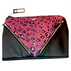 Cotton On leopard print laptop bag purple 15 inch thumbnail 3