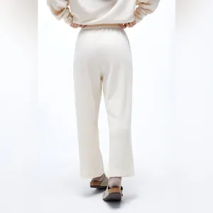 Charlie Holiday Journey Cream Waffle Knit Wide Leg Lounge Pants Drawstring thumbnail 4
