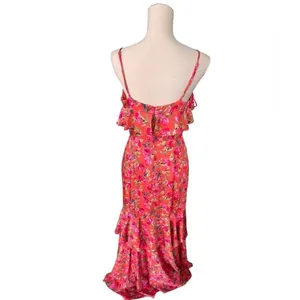 Keepsake The Label Tiered Maxi Dress in orange pink 6 thumbnail 5