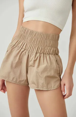 Free People Movement NWT The Way Home Clay Tan High Rise Shorts thumbnail 1