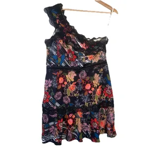 Foxiedox Boston Proper Red Black Lace Floral One Shoulder Mini Dress Size‎ 12 thumbnail 4