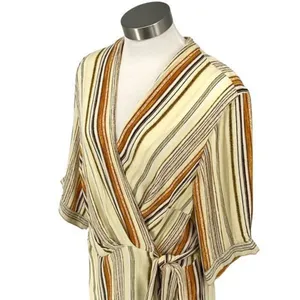 Wayward Fancies Womens Stripe Tie‎ Waist Maxi Wrap Dress Multicolor Size XL thumbnail 2