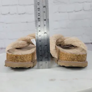 Treasure and Bond Sherpa Slide Sandals Cream Women Size 6‎ Comfort Cozy Warm thumbnail 13