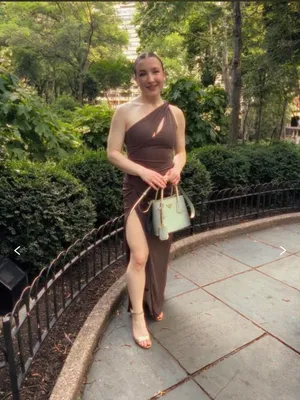 Nicholas One Shoulder Gown in Mocha Brown AU10/US6 thumbnail 4