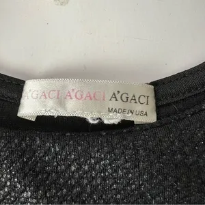 A'Gaci Black Embossed Snakeskin Halter Crop Top Y2K Clubwear S thumbnail 3