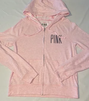 Victoria's Secret PINK Lightweight Light Pink Perfect Zip Hoodie Size Medium EUC thumbnail 4