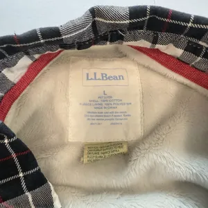 LL Bean Plaid Sherpa‎ Fleece Lined Flannel Shirt Jacket Shacket Size LARGE thumbnail 10