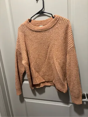 aerie Chunky Knit Scoop Neck Sweater - Peach thumbnail 4
